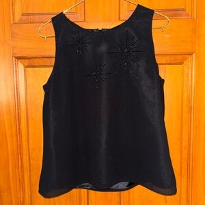 Sleeveless Black Beaded Star Top